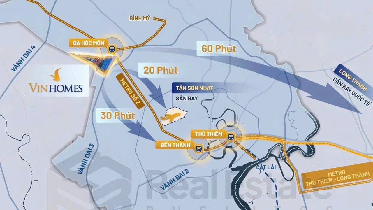 Vị trí Vinhomes Hóc Môn